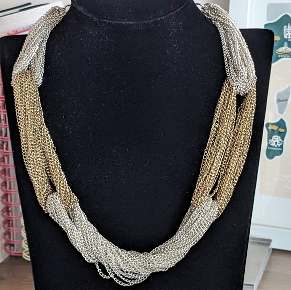 Silver and Gold chain necklace - Picture 3 of 4